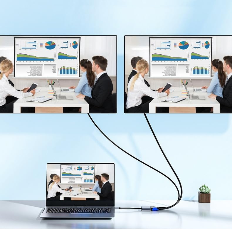 Adaptateur VGA vers HDMI 2 en 1 avec convertisseur audio 3,5 mm pour projecteur