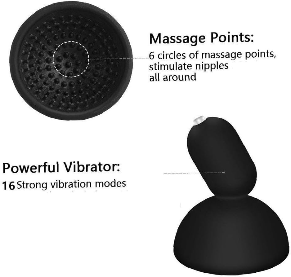 Enhanced Nipple Stimulation Vibrator and Suction Cup Massager GA65742