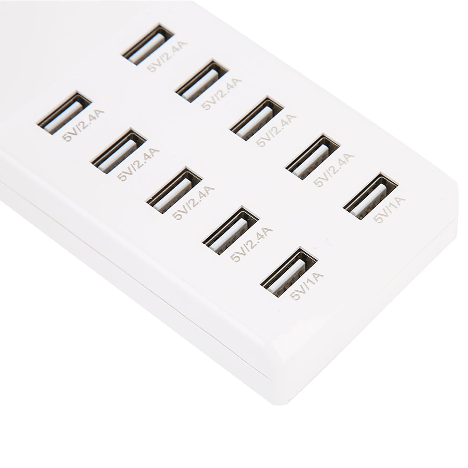 VBESTLIFE Chargeur USB, Adaptateur de Rapide, Chargeur d'USB de 10 Ports(5V ~ 2,4A x 2, 2,1A x 4, 1A x 4) Chargeur Compatible avec Les Appareils Alimentés par USB 5V(EU)