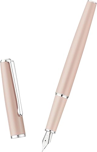 Miniatura 10 de Hongdian 920S - Pluma estilográfica de metal marrón, pluma clásica de punta extrafina iridio con convertidor de tinta