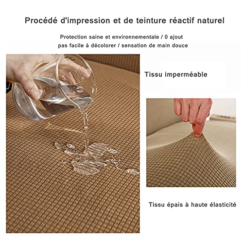 Housse de canapé extensible 4 places imperméable pour protéger des taches