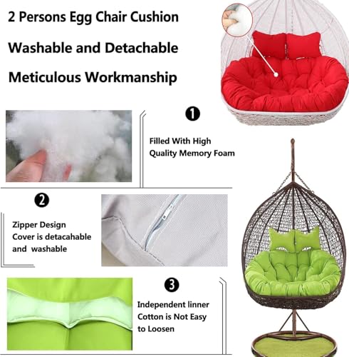 Balançoire extérieure Egg Chair avec coussin lavable pour terrasse fleurie - 5