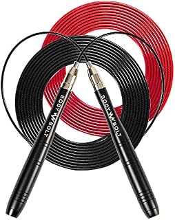 Body Bolt Speed Skipping Rope, Self-Locking Screw-Free Jump Rope with 2 Speed Rope Cables & Premium Carry Case for Fitness, Crossfit, Boxing, MMA & Double Unders, Great Gift for Men & Women