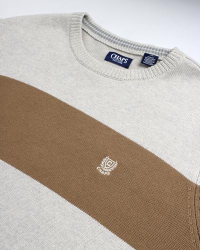 Chaps Men's Sweater - Midweight Classic Fit Cotton Crewneck Striped Pullover Sweater for Men (S-2XL)3