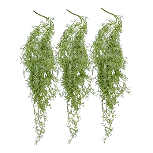 Guangzhou Yanqing International Trade Co.,Ltd Artificial Moss Hanging Faux Greenery Spanish Moss Vines Garlands For Potted Plants Realistic Plants Fake Moss Outdoor Indoor Decor 3 Packs #TOP27