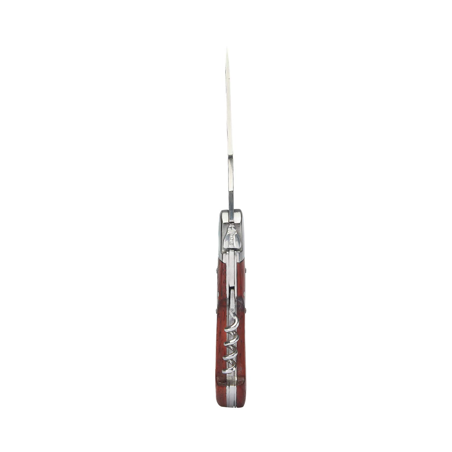 Laguiole Klappmesser mit 3 Funktionen - Messer - Flaschenöffner - Korkenzieher - Rosenholz - Schöne Geschenkbox, Mehrfabrig