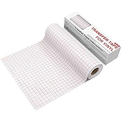 Caminar En Cinta YRYM HT Rollo de cinta de papel de transferencia de vinilo transparente 12 x 50 pies con rejilla de alineación para Silhouette Cameo vinilo adhesivo Cricut para calcomanías señales ventanas pegatinas