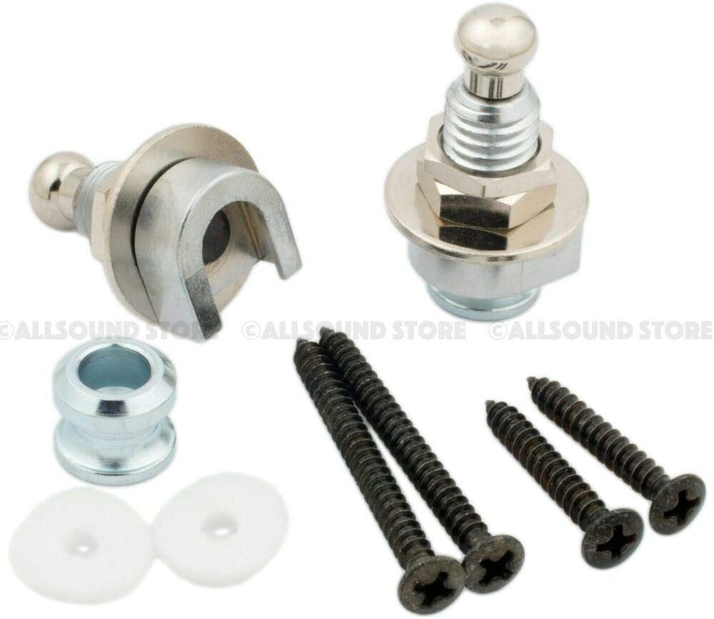 NICKEL - Perfect Lock Bolt Strap Lock System for Guitar & Bass - HOSCO