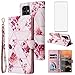 Asuwish Compatible with Samsung Galaxy S23 Ultra 5G Wallet Case and Tempered Glass Screen Protector Leather Flip Card Holder Kickstand Phone Cover for S23ultra 23S S 23 S23ultra5g Women Men Rose Gold