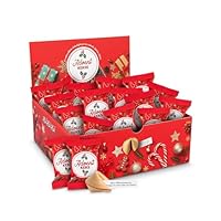 Glückskekse Weihnachten Adventskalender Füllung 24+1 Glückskekse für Adventskalender zum Befüllen, mit Lebkuchengeschmack, im Display, Nikolaus Geschenk, Wichteln Geschenk, Geschenkverpackung