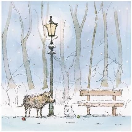 Artistic Christmas Card (ALM2892) - Snow Meeting - Toby The Dog - Stephen Hanson