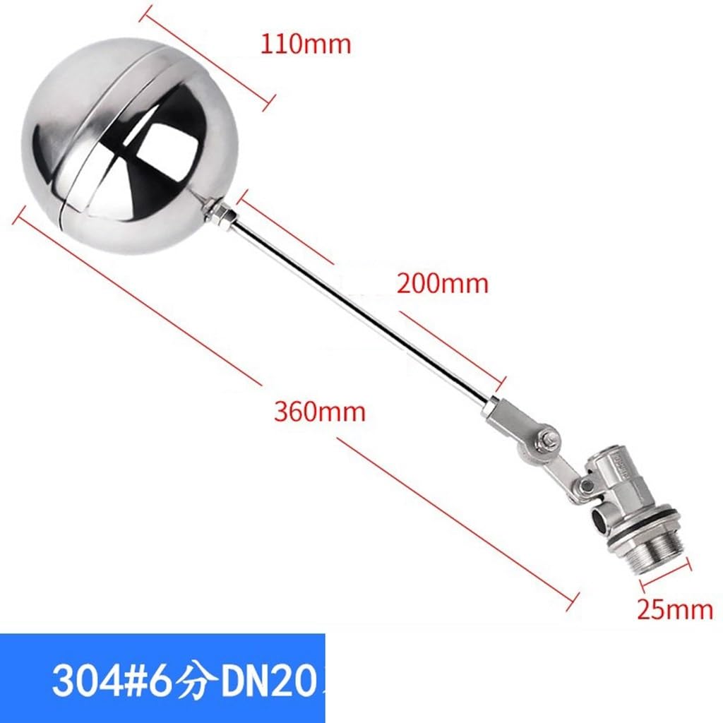 Valvola a galleggiante regolabile in acciaio inossidabile 304 for serbatoio 'acqua, 1 pcs(3/4inch)
