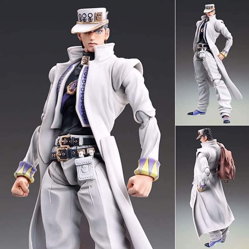 QAHEART 15cm Anime Figure Kujo Jotaro Action Figure Statue Model with Accessories, Face Changeable, Joint Movable, Parts Removable, PVC Handmade Collection Desktop Decoration Birthday Gifts