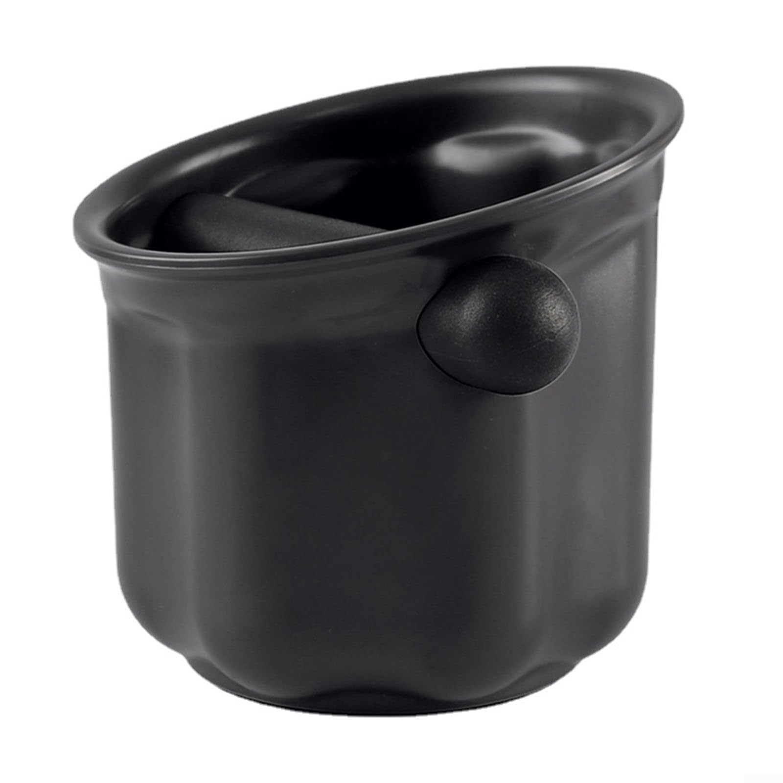 Essential Coffee Tool Knock Box for Grounds, Easy to Clean, Integral Silicone Mat for Stability (Black)