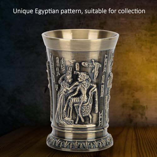 HERCHR Metal Wine Goblet, Vintage Whiskey Shot Glass Hand-Embossed Mini Wine Cup Egyptian Vodka Glasses Gift Decoration Ornaments for Party Wedding Anniversary - Image 5