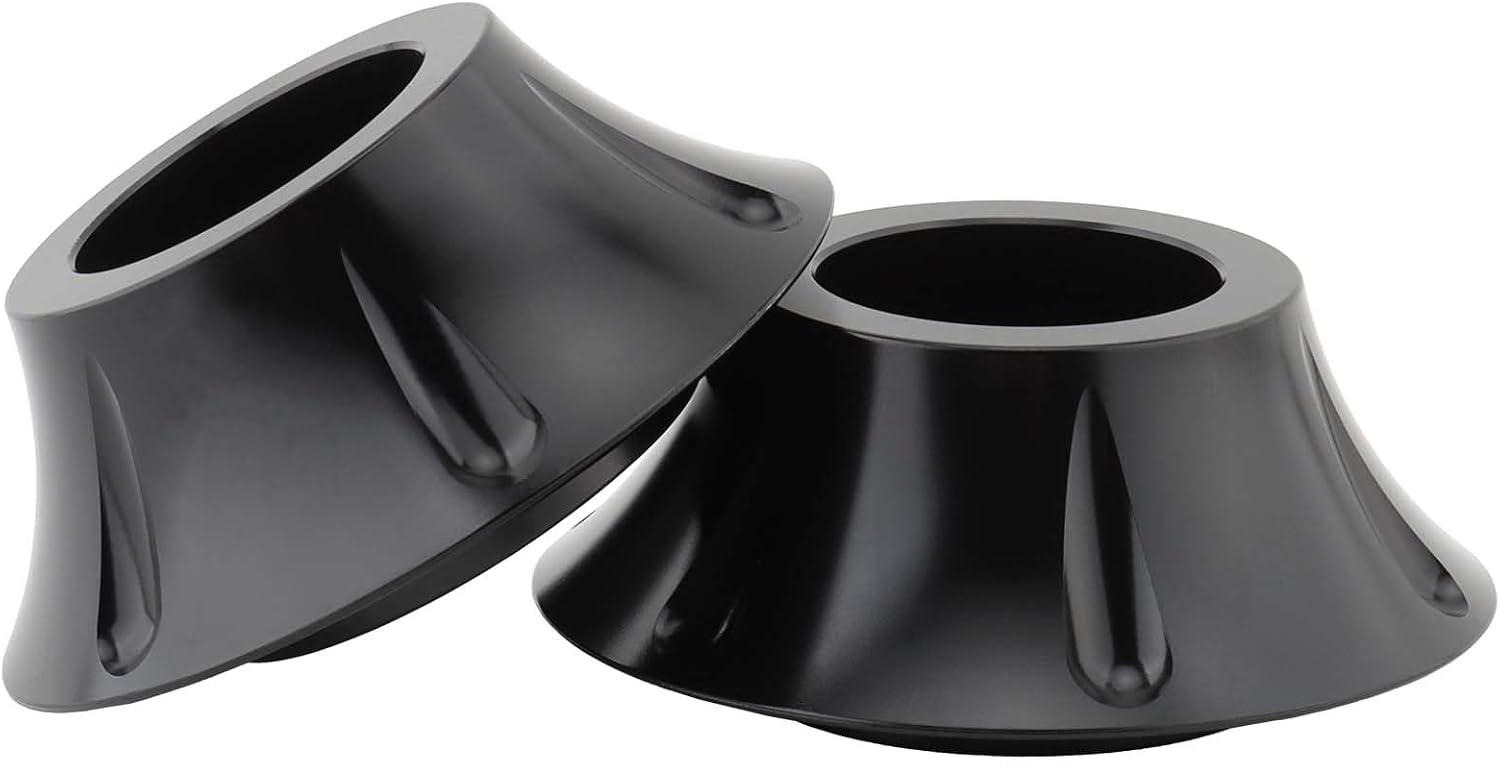 1" 25mm Front Tapered Axle Wheel Spacers Aluminum fit for Harley 2008-2024 Touring Road Glide Electra Glide Street Glide Road King Ultra Classic without ABS Brakes (Black)