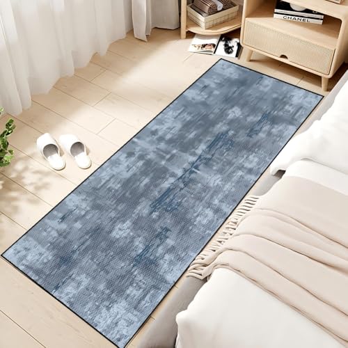 Alfombra de pasillo lavable azul oscuro 50x170 cm 5