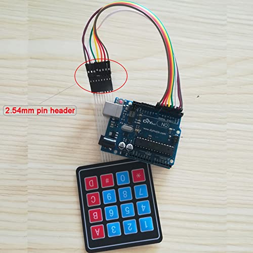 Image of 4x4 Keypad 16 Key Matrix Array Membrane Switch 8pin Keyboard | (Pack of 5) DIYmalls 4x4 Keypad 16 Key Matrix Array Membrane Switch 8pin Keyboard for Arduino ESP32 Development Board