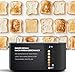 Balter Toaster 4 Scheiben, Touch Bedienung, Langschlitz, Edelstahl, Brötchenaufsatz, LCD Display Langschlitztoaster, Auftaufunktion, Brotzentrierung, TS-34 Schwarz matt