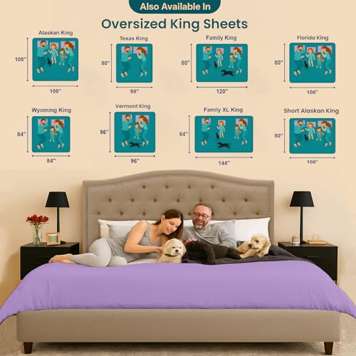 Image of SGI Bedding 80 inchx98 inch 4 Pc Texas King Sheet Set 600 TC 12 inch Deep, Lilac