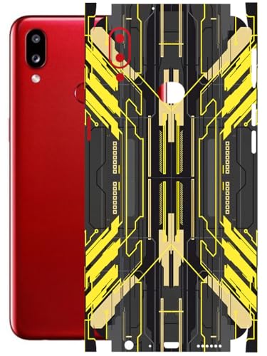 Image of AtOdds - Full Body Back Screen Guard Protector Film - Lamination Wrap Skin Sticker Compatible with Samsung Galaxy A10s | Scratchproof Matte Finish (Cyber Yellow)