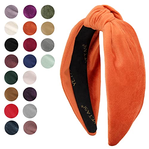Yetasi Orange Headband Is Chic. Velvet Knotted Headbands For Women Are Trendy. Velvet Headbands For Women Are Uniquely Made Of Non Slip Material For Your Comfort. Classy Orange Velvet Headband #TOP1