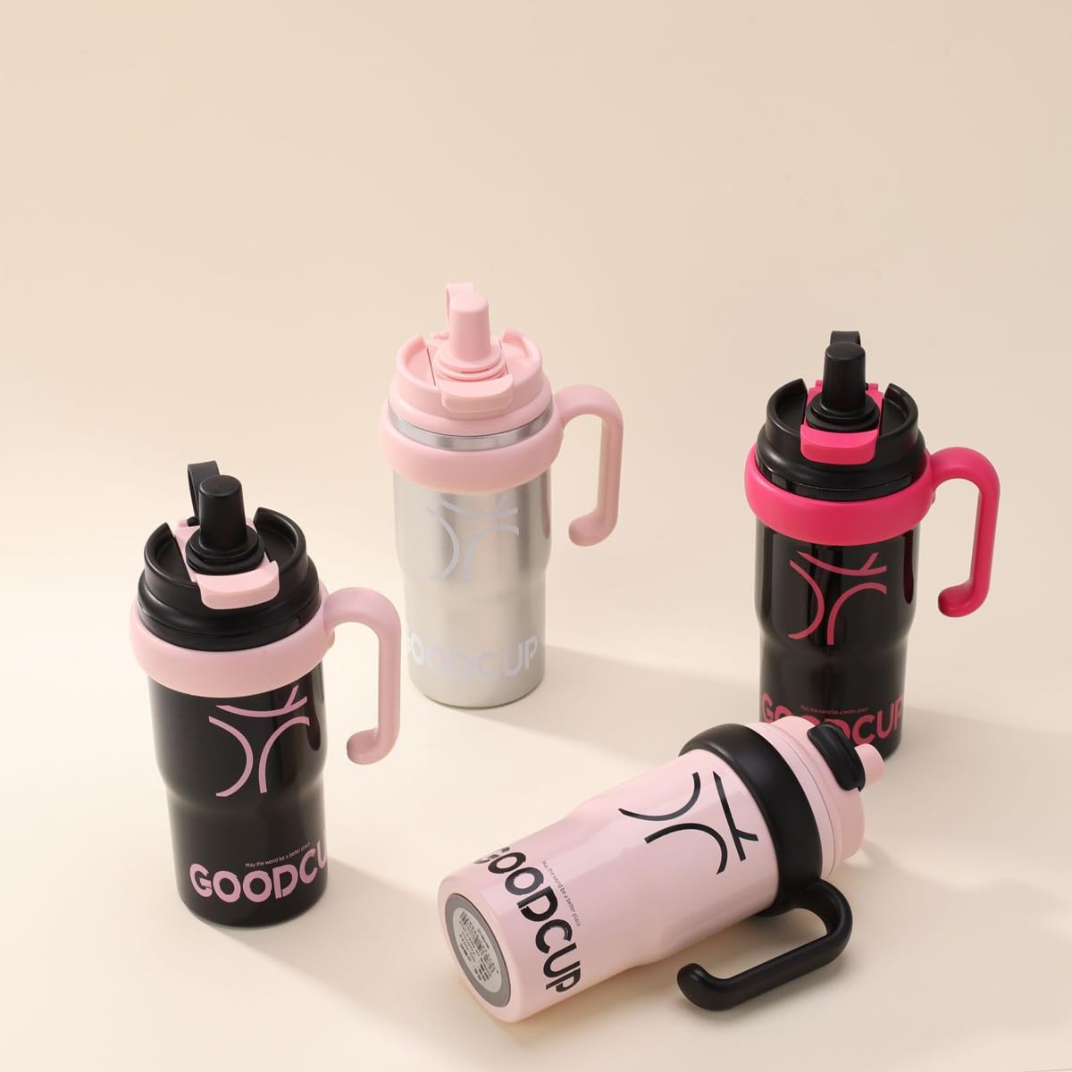 Isolierte Sport-Trinkflasche mit Strohhalm und Griff, auslaufsicherer Trinkbecher aus 316er Edelstahl, BPA-frei, perfekt für Reisen, Fitnessstudio, Wandern und Büro, 690 ml (Silber)