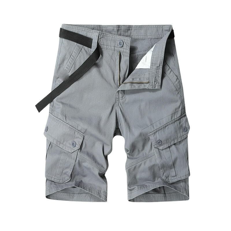 Short tendance ample multi-poches pour homme en coton léger style cargo d'été - 7