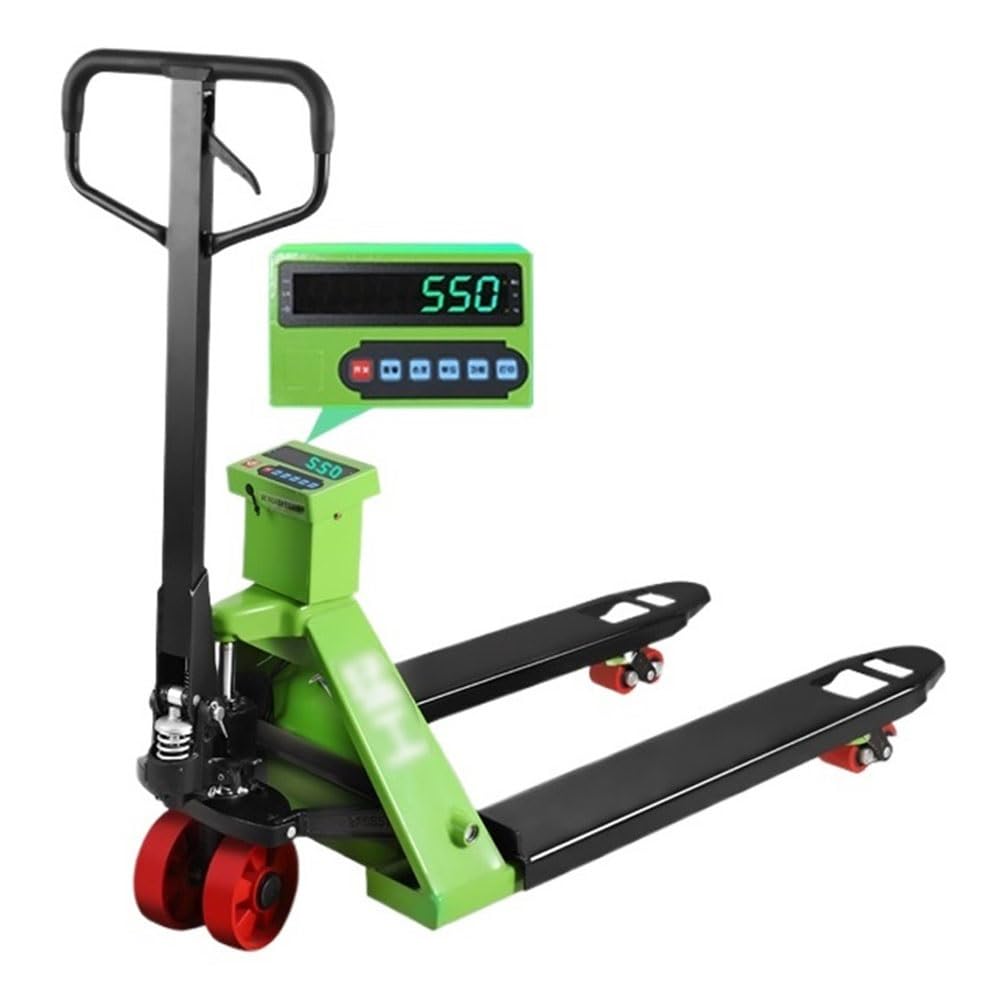 Warehouses Forklift Weighing Hydraulic 2000kg Manual Pallet Truck Cargo Carrier Transporter with Printing Weight Scale(56cm)