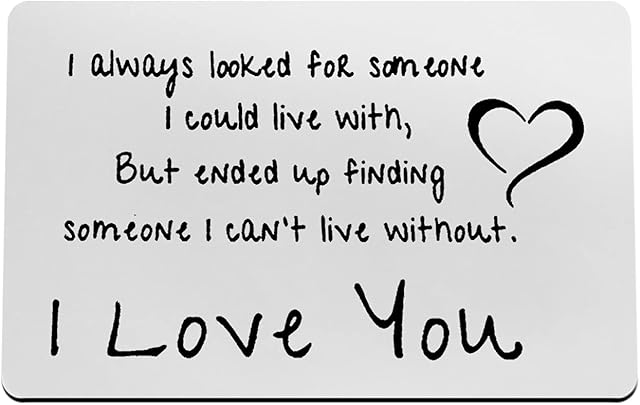 Anniversary Card Gifts for Boyfriend Husband Valentines Day Gifts for Men Engraved Wallet Card for Him Christmas Birthday Gifts Wedding Gifts I Love You Gifts for Boyfriend Fiance