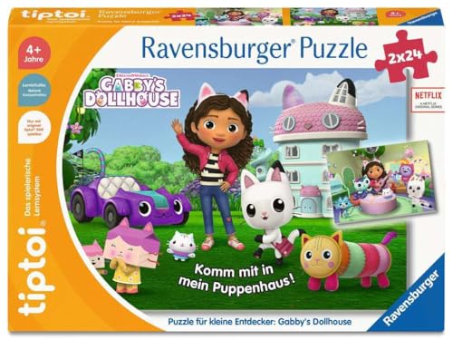 Ravensburger tiptoi - Puzzle pour Petits explorateurs - Gabby's Dollhouse - 00198 - Puzzle pour Enfants à partir de 4 Ans - 1 Joueur