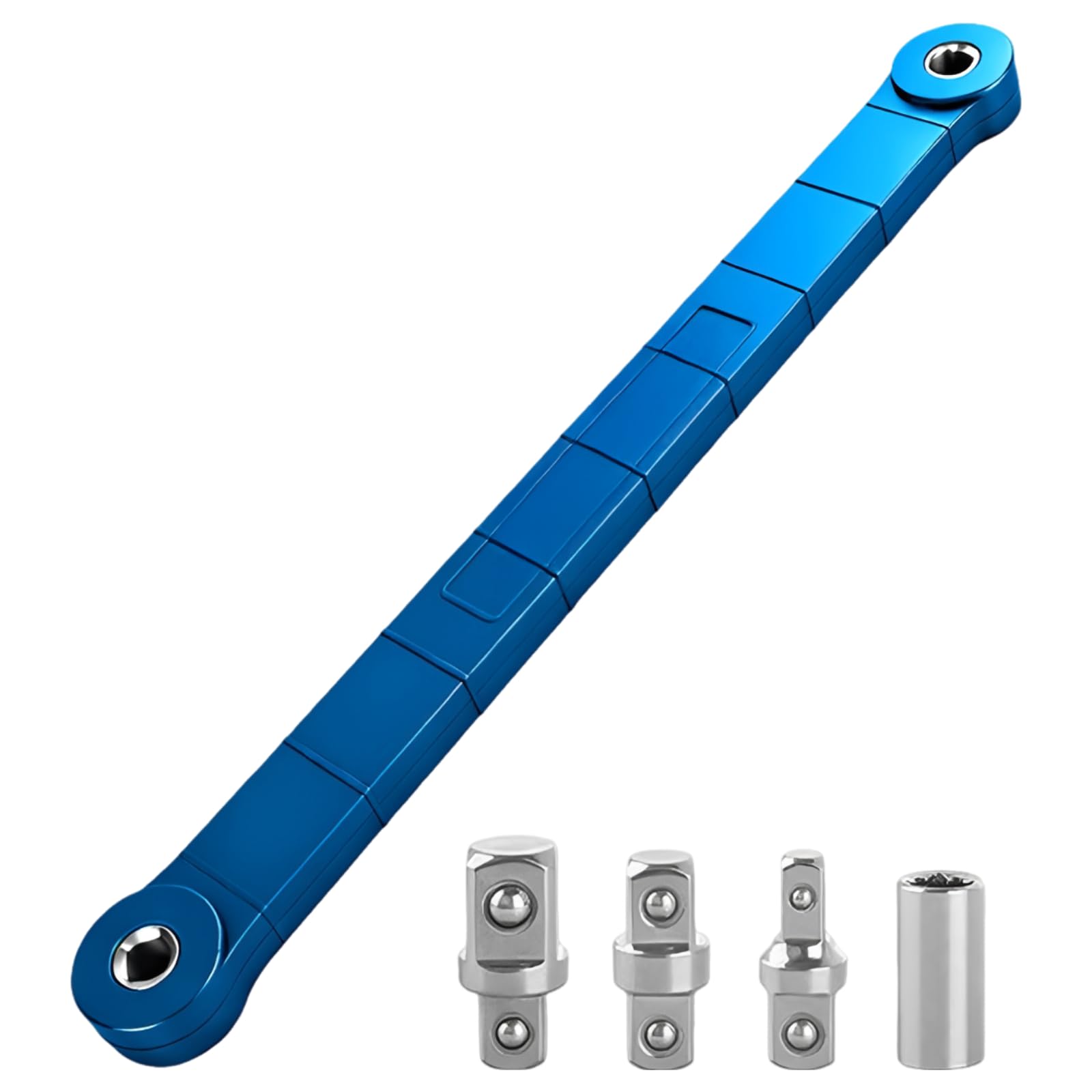 Llave de extensión compensada para zonas difíciles con adaptadores de giro de 360 grados