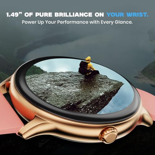 Image of GameSir Glavito Round Dial Smartwatch with 1.49 inch AMOLED Display, 100+ Sports Modes, IP67, Bluetooth Calling, Functional Crown Control, Health Tracking, 100+ Watch Faces for Men & Women (Pink)