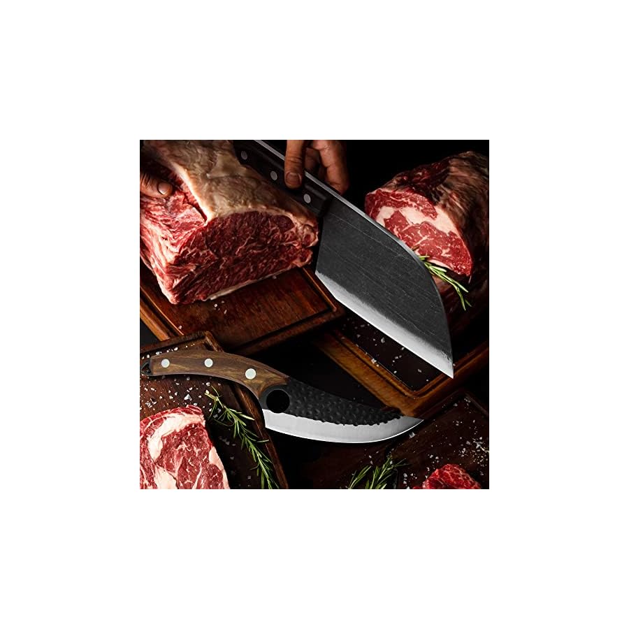 XYJ-Handmade-Forged-Chef-Butcher-Knife-High-Carbon-Stainless-Steel-Meat-Cleaver-Boning-Knife-With-Leather-Sheath-Full-Tang-Handle-For-Kitchen-Camping-or-BBQ XYJ Handmade Forged Chef Butcher Knife High Carbon Stainless Steel Meat Cleaver Boning Knife With Leather Sheath Full Tang Handle For Kitchen Camping or BBQ