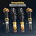 JDMSPEED New Gold Full Coilover Struts Shock Suspension Kit Replacement For VW GTI/ 06-09 Golf MK5 03-07