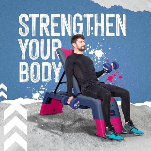 Yes4All Multifunctional Fitness Aerobic Step Platform/Aerobic Deck, Household Step Workout Bench for Home Gym (Blue/Grey) - Thumbnail 6
