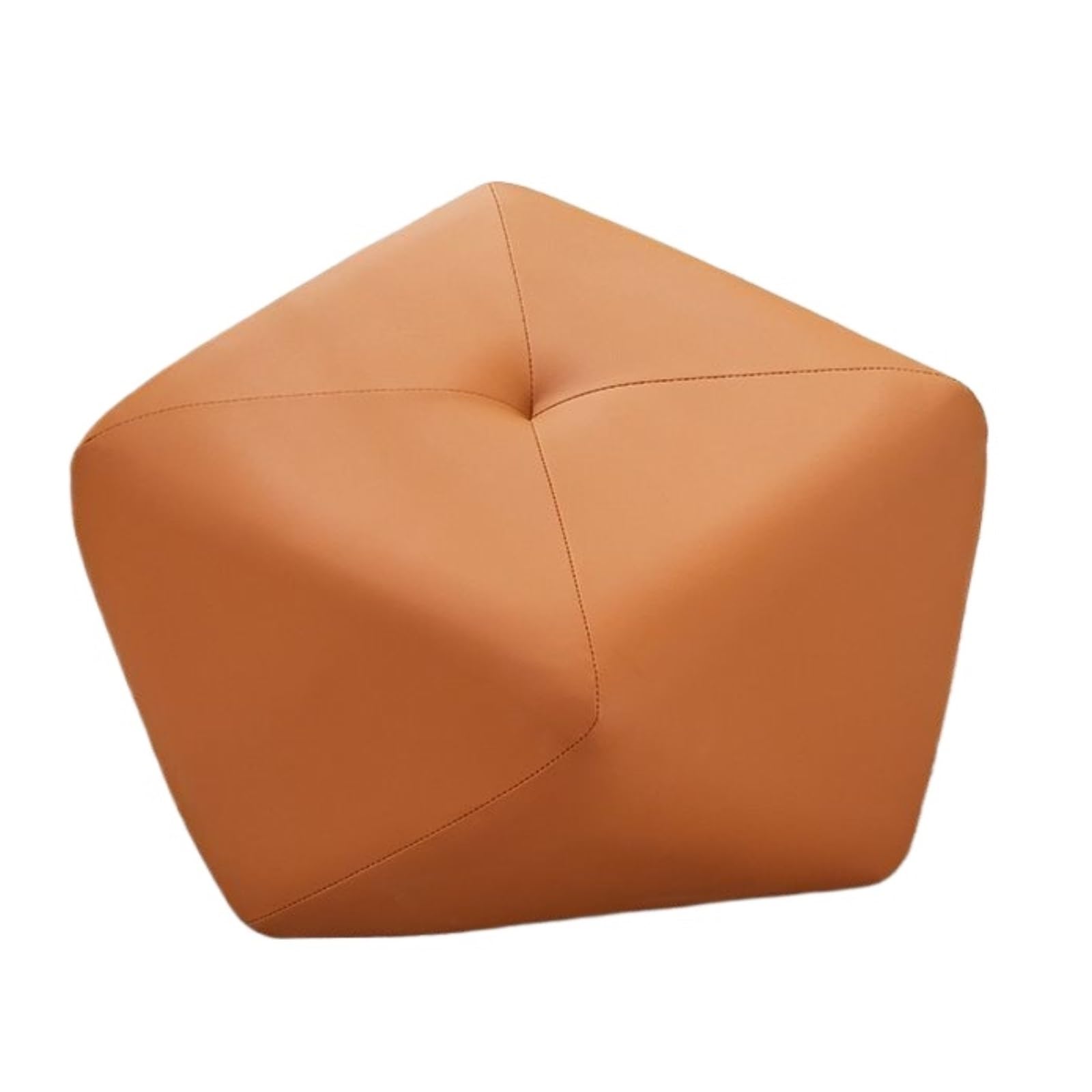 Ottomana Salón Taburete Bajo Octogonal Moderno De Cuero For Sala Estar Asiento Extra(Oranje)