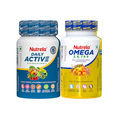 Image of Nutrela Combo omega 60 Softgel & Daily active multivitamin 30 Capsules