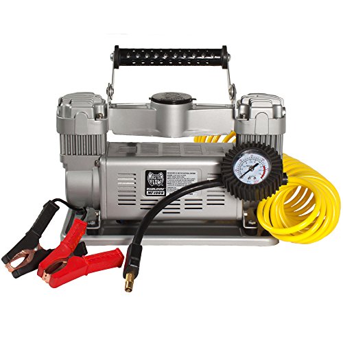 Tire Inflator, 12 Volt 120 PSI Twin Air Compressor for Trucks, SUVs, RVs & Trailers by MasterFlow