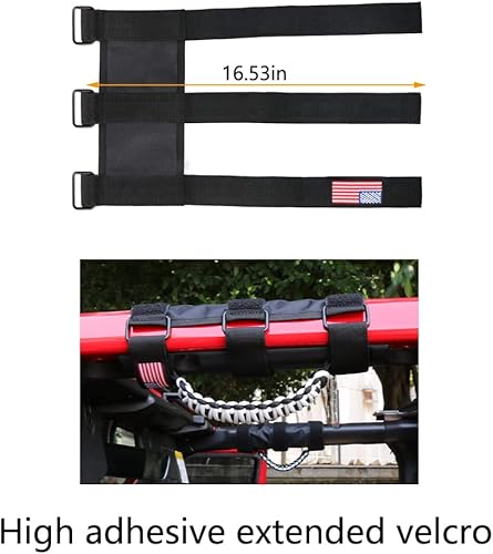 Miniatura 4 de BESTAOO 2 asas de agarre de barra antivuelco, mango de agarre de paracaídas para Jeep Wrangler YJ TJ JK JL y Gladiator JT 1955-2022 UTV ATV, apto