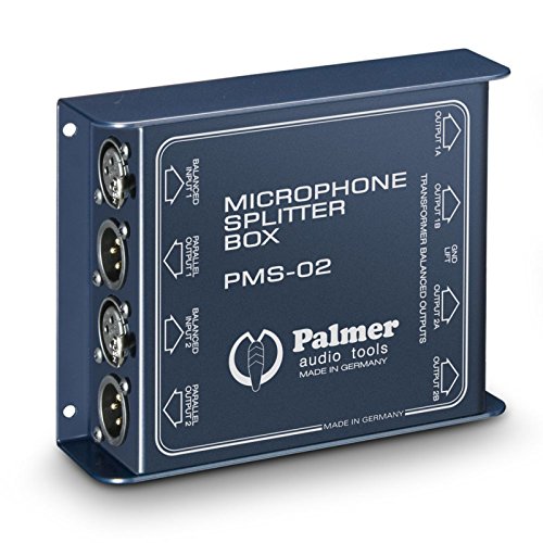 Palmer MS 02 - Mikrofon Splitter Box 2-Kanal, blau