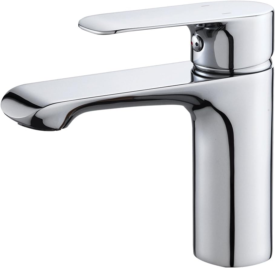 Mordern Solid Brass Basin Tap Bathroom Sink Mixer Monobloc Chrome Single Lever Single Hole Faucet 8408