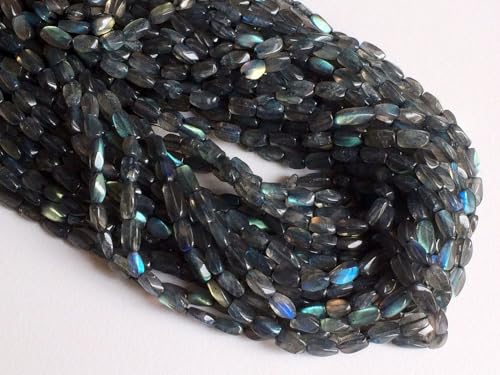 Labradorite facettée de 7mm de qualité gemme reflets bleus pour création collier - 7