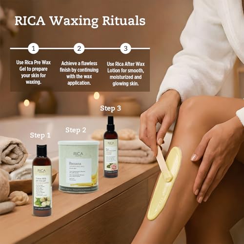Image of Rica Banana Liposoluble Painless Hair Removal Wax For Men & Women| Quick & Easy Tan Removal Waxing for Dry Skin| 800 ml, Pack of 1