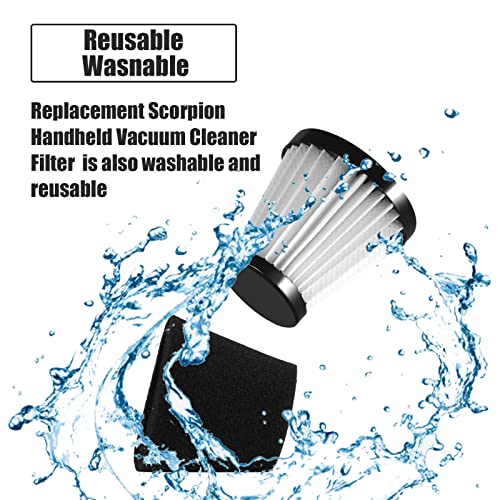 Replacement Scorpion Handheld Vacuum Cleaner Filter With Brush Compatible With Dirt Devil Scorpion Handheld Vacuum Cleaner Style F117, Compare To Parts Ad40117 (3Pack) #TOP2