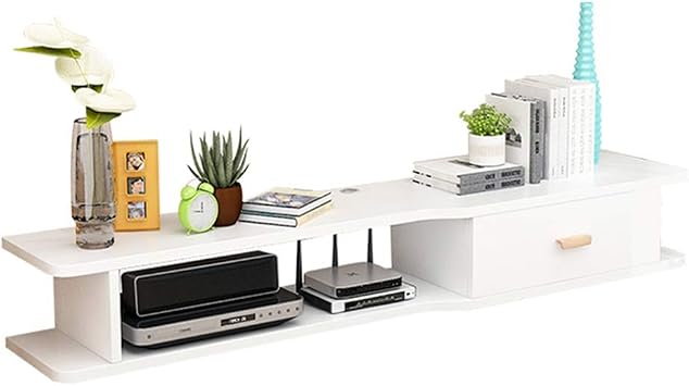 TV Stand TV Cabinet Home TV Cabinet Wall Media Console Furniture Floating TV Console Wall Mount Lowboard TV Stand Color White, Size 120x26x20cm