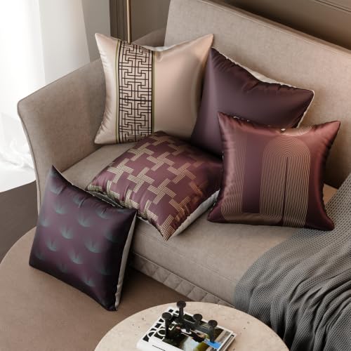 Image of Stoa Paris Cushion Cover Set of 5, Home Decor for Sofa, Bed & Living Room, Digital Printed Cushion Cover 16 Inch x 16 Inch, Soft Touch Finish, Hidden Zip Closure, Cordelia's Courtesy - Cordelia