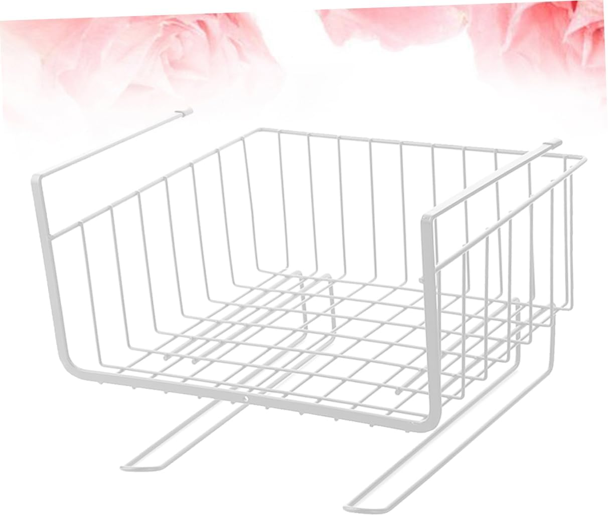 2pcs Cabinet Hanging Rack White Kitchen Storage Shelf under Table Partition Organizer for Efficient Space Utilization Heavy Duty for Home Organization