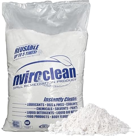 nviroclean Spill Absorbent Powder - Spill Cleaner for Oil Spills, Antifreeze, Body Fluids & More - Home, Commercial, & Industrial Spill Absorbent, 1.5cu.ft Bag Cover