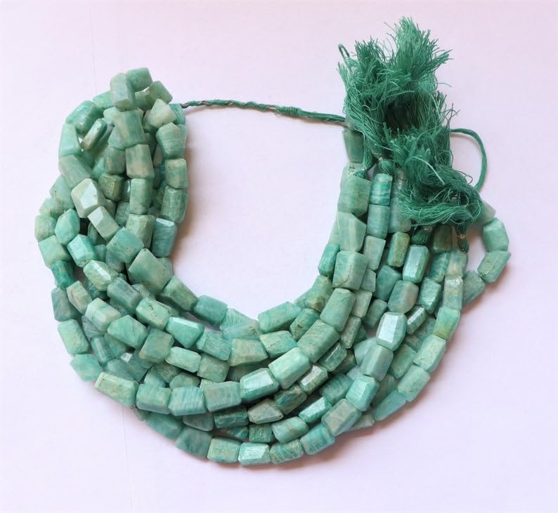 Perles à facettes en amazonite naturelle pour concevoir vos bracelets bohèmes chic